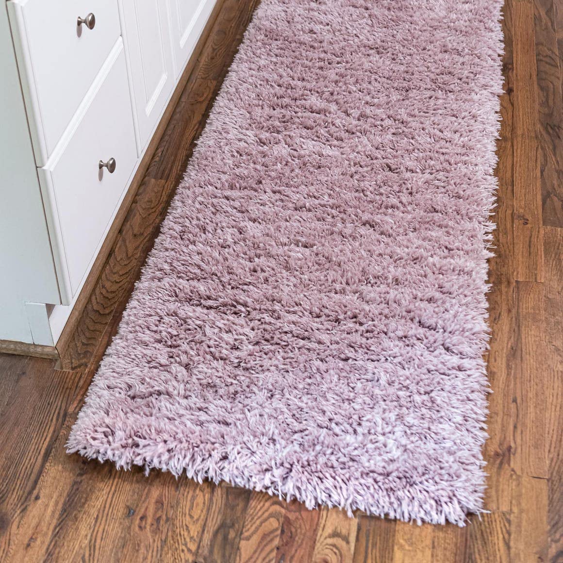 Rugs.com Infinity Collection Solid Shag Area Rug 13 Ft Runner Lavender Shag Rug Perfect for Hallways, Entryways