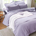 Kozyhvn Purple Lavender Comforter Set Full Reversible Bedding Set, 7 Pieces Soft Bed In A Bag Full With Comforter, Sheets, Pillo