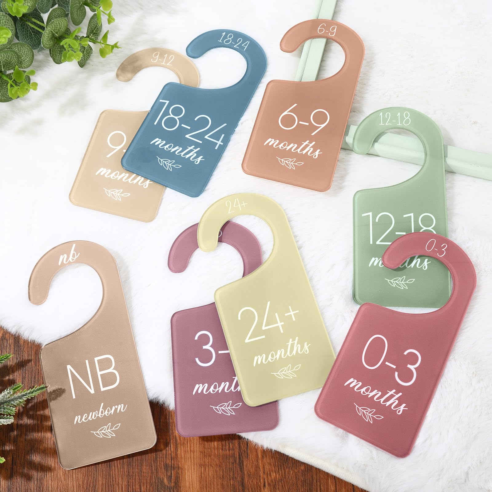 Whaline Acrylic Baby Closet Dividers Boho Hanging Acrylic Infant Clothes Hanger separators Baby Closet Organizers Thicken Baby W