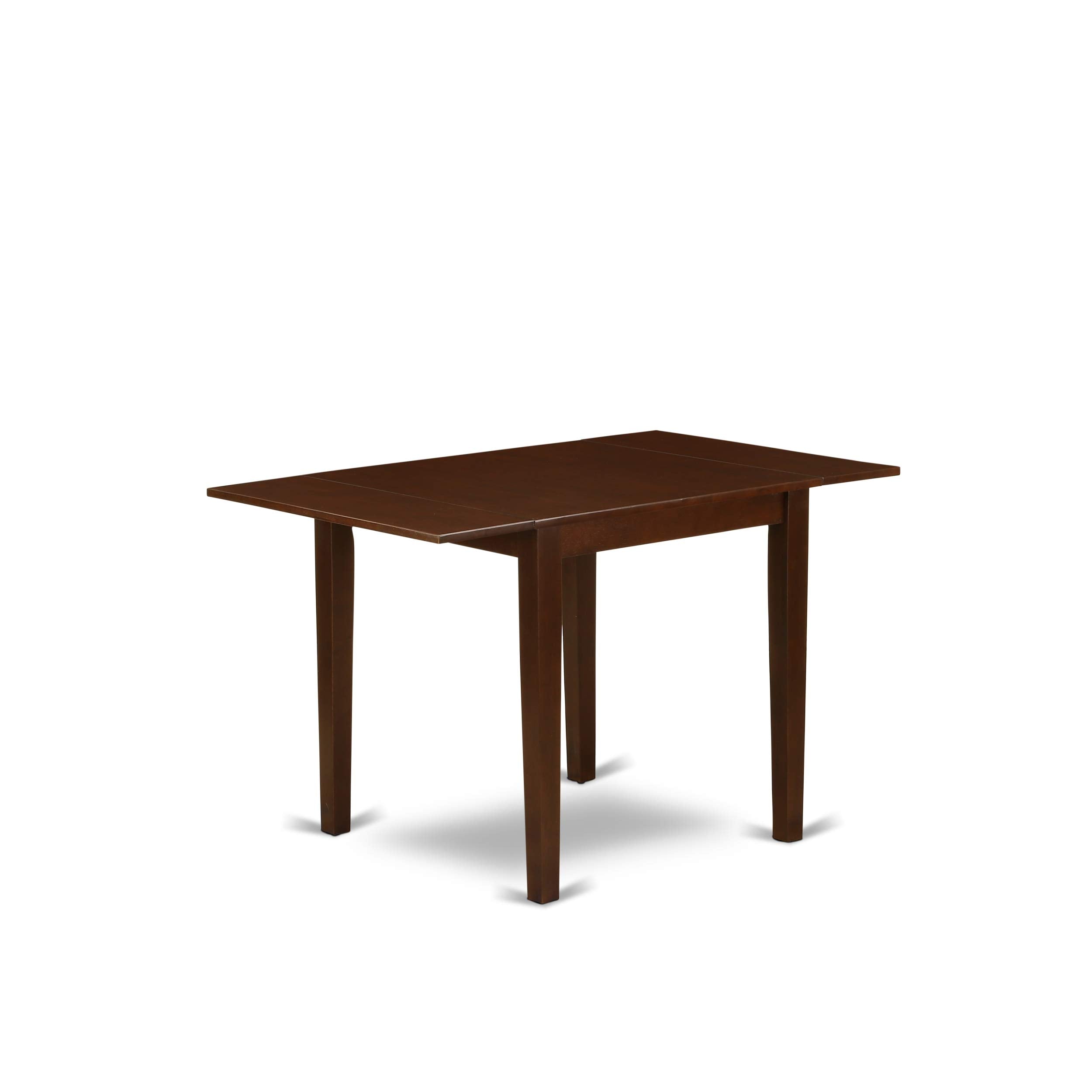 East West Furniture Ndml5-Mah-Lc 5 Piece Dining Room Table Set Includes A Rectangle Kitchen Table With Dropleaf And 4 Faux Leather Upholstered Dining Chairs, 30X48 Inch, Mahogany