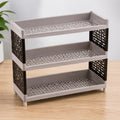 Nuwi Small Plastic 3 Layer Multi Purpose Polished Storage Rack (15X35X34Cm) (Grey)