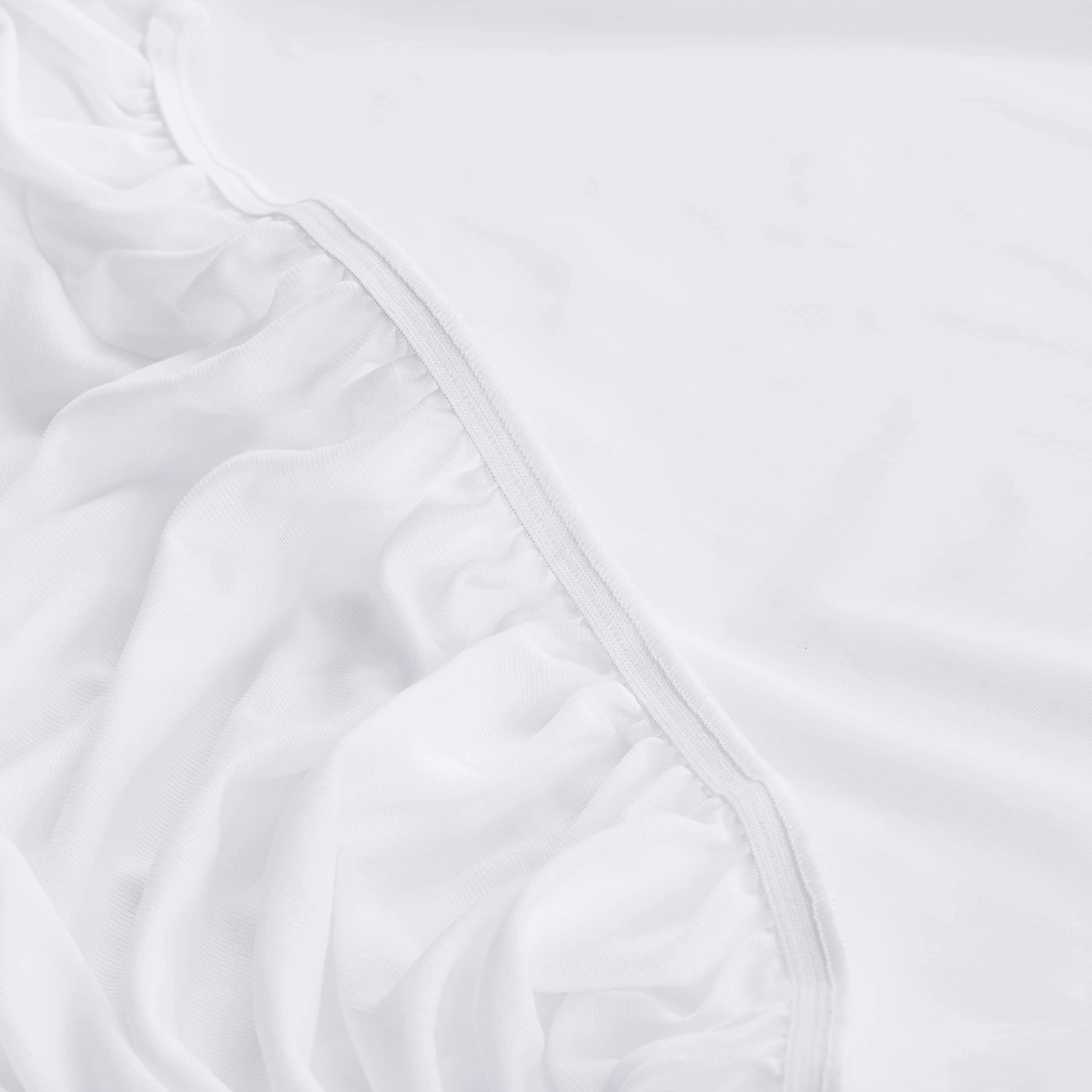 Serta Power Chill California King Size Waterproof Mattress Cover, Soft And Breathable Cooling Mattress Protector, 15' Elastic Deep Pocket For Secure Fit, White