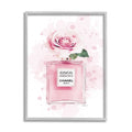 Stupell Industries Pink Flower Perfume Fashion Glam Design, Designed by Amanda Greenwood Wall Art, 16 x 1.5 x 20, Grey Framed