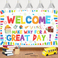 Welcome Back To School Decoration Back To School Banner Backdrop White First Day Of School Decorations Back To School Motivation