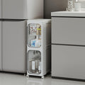 Lifelongpal Narrow Slim Bathroom Storage Cabinet with Wheels, 2Tier White