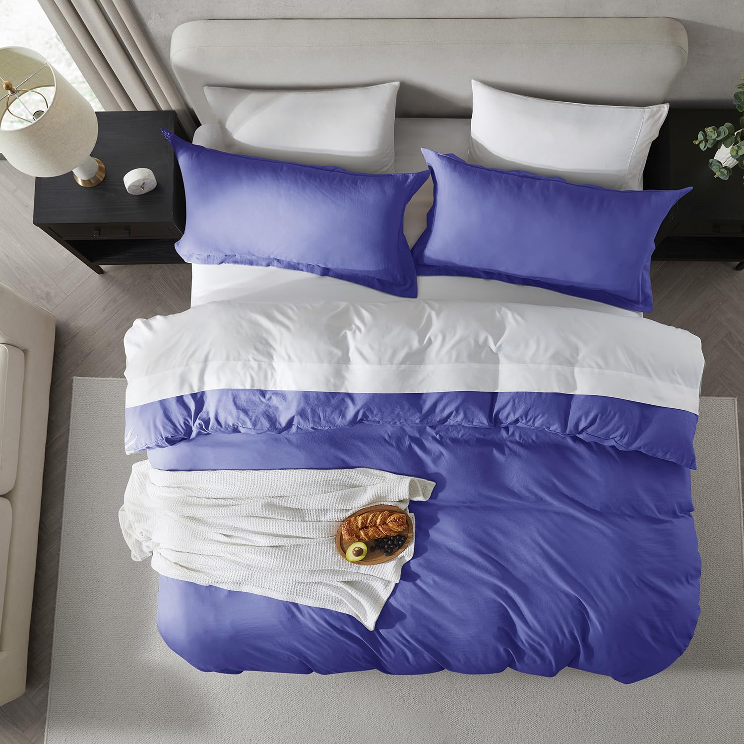 Nestl Twin Duvet Cover Set - Soft Prewashed Royal Blue Duvet Cover Twin/Twin Xl, 2 Piece, With Zipper Closure, 1 Duvet Cover 68X90 Inches And 1 Pillow Sham - No Comforter