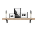 Master & Co. Modern Floating Fireplace Mantel with Black Metal Brackets, Long Floating Shelves for Wall D  cor, 60 inches, Natur