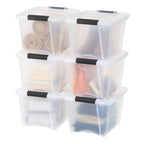 IRIS USA 19 Qt Stackable Plastic Storage Bins with Lids, 6 Pack - BPA-Free, Made in USA - See-Through Organizing Solution, Latch