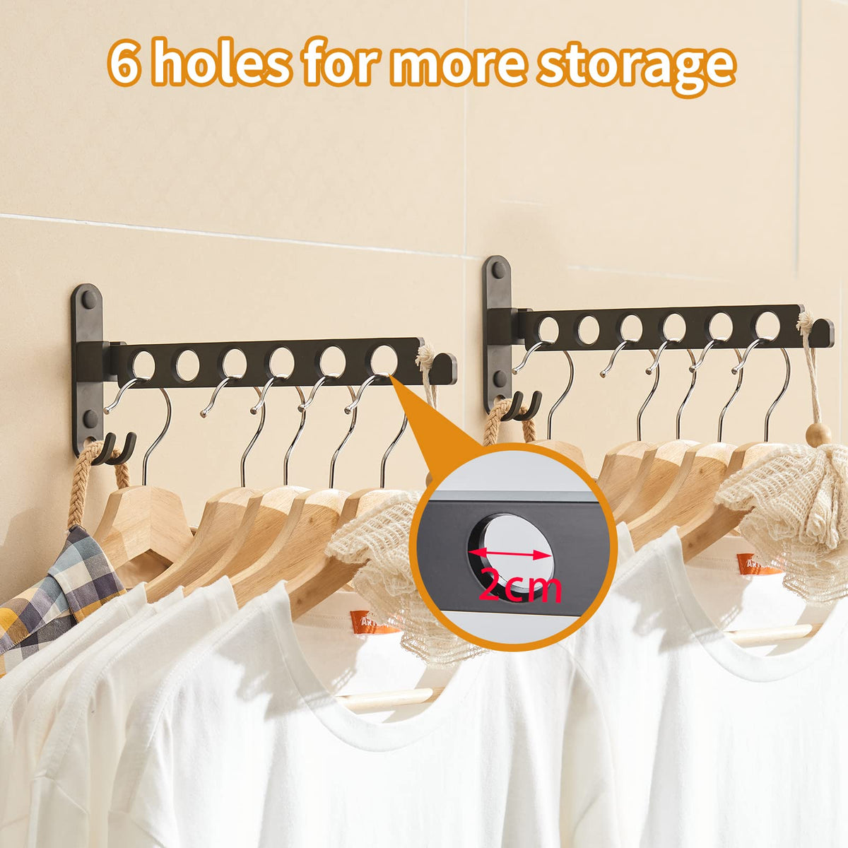 Joom Retractable Folding Wall Hanger Folding Clothes Hanger Rack Clothes Storage Organizer Laundry Hanger Sturdy Hanging Dryer R