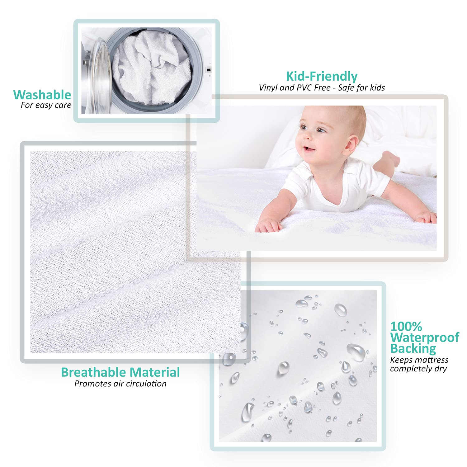 Nestl Premium Cotton Terry Mattress Protector - Soft And Waterproof Twin 14 Inch Deep Pocket Mattress Protector - Breathable & N