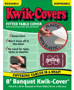 Collegiate Kwik-Covers Rectangle Plastic Table Covers, Bundle Of 2 (Mississippi State University, 8')