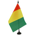 Guinea Table Flag 5' X 8' - Guinean Desk Flag 21 X 14 Cm - Black Plastic Stick And Base - Az Flag