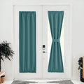 Nicetown French Door Blackout Curtain For Kitchen Thermal Insulated Drapes Temporary Window Treatment Covering For Glass Door Rod Pocket With Tieback, 25' X 80', Sea Teal, 1 Panel