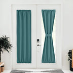Nicetown French Door Blackout Curtain For Kitchen Thermal Insulated Drapes Temporary Window Treatment Covering For Glass Door Rod Pocket With Tieback, 25' X 80', Sea Teal, 1 Panel