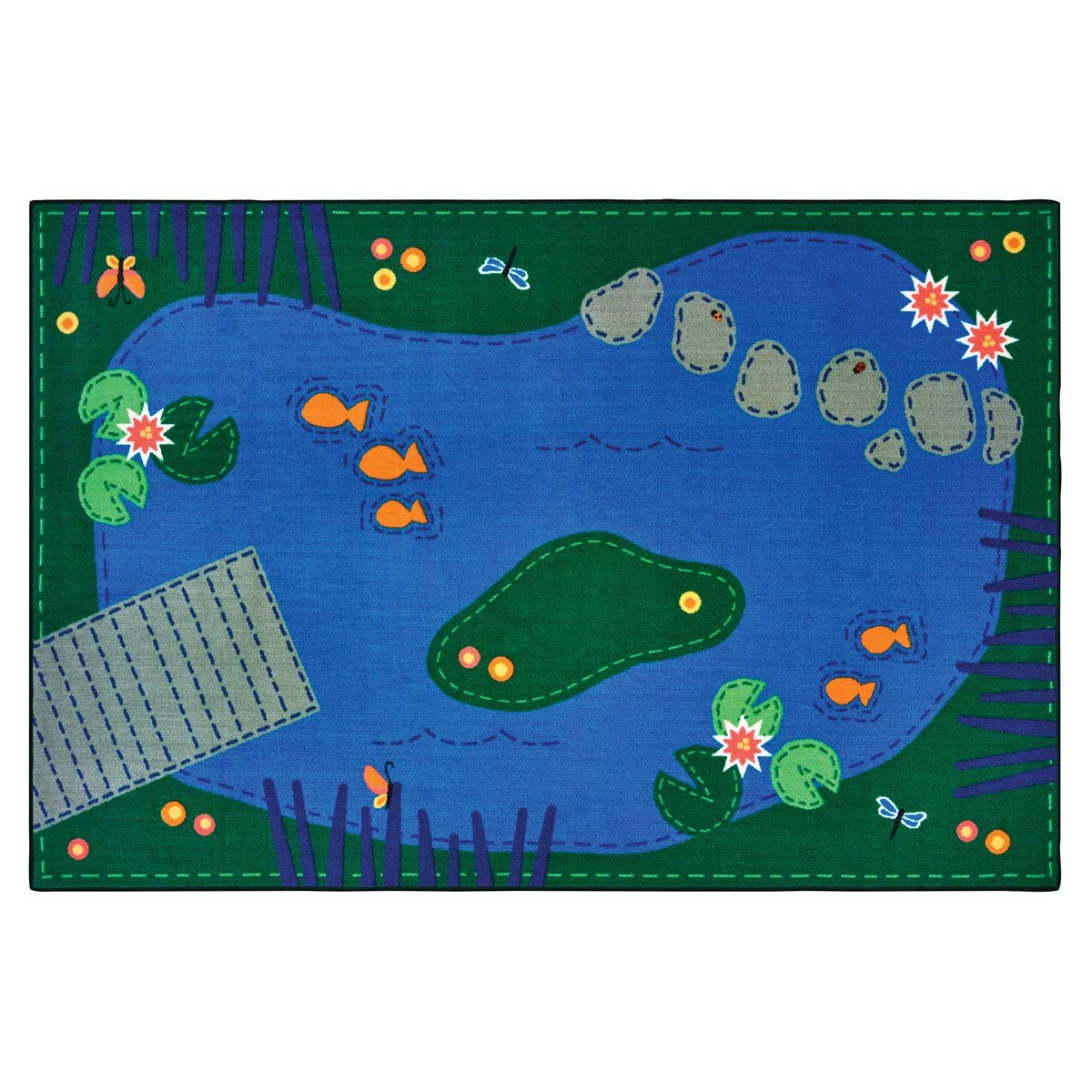 Carpets for Kids KID$Value 36.06 Tranquil Pond Value Rug 3ft x 4ft 6in Rectangle Blue
