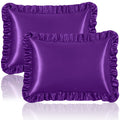 Homiest Ruffle Satin Pillowcase for Hair and Skin, Standard Size Satin Pillow Covers Silky Pillow Cases Set of 2, Satin Ruffled 