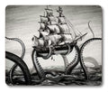 Smooffly Kraken Mouse Pad Sail Boat Waves And Octopus Non-Slip Rubber Mouse Pad Gaming Mouse Pad