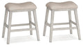 Signature Design by Ashley Skempton Modern 24 Counter Height Upholstered Barstool, 2 Count, Whitewash