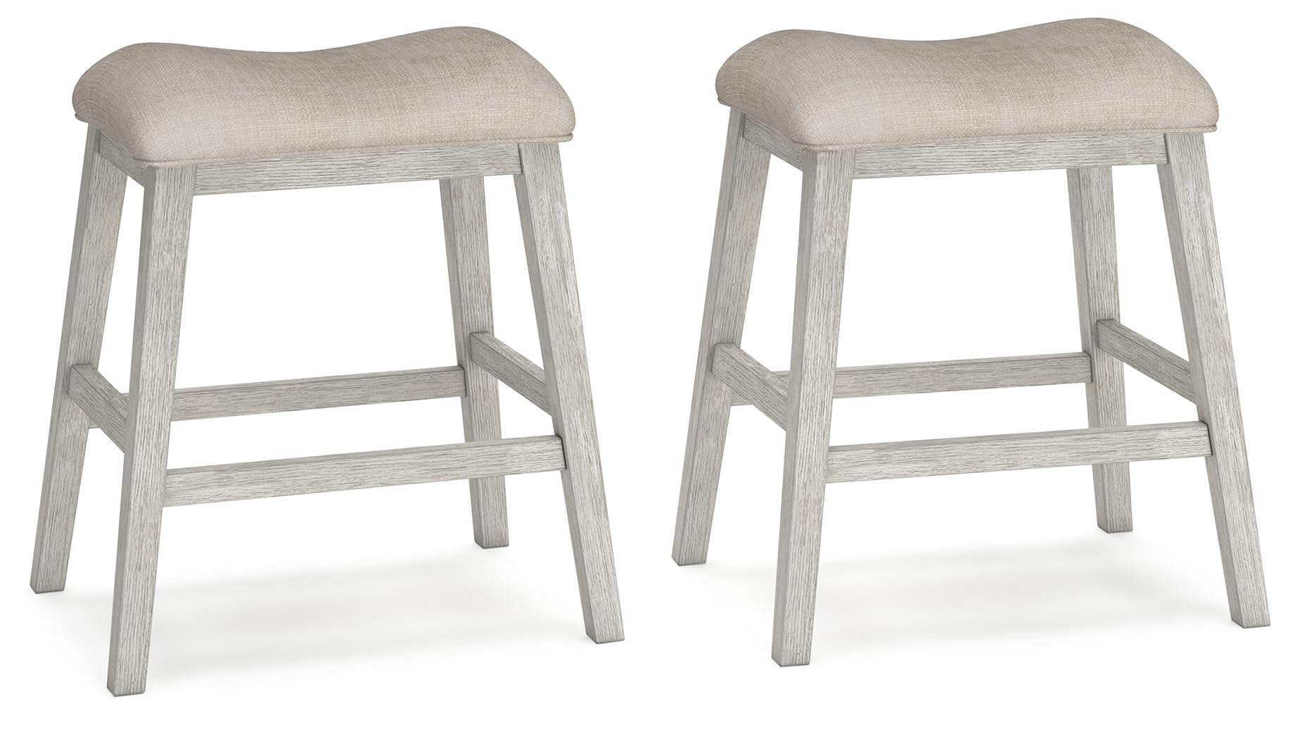 Signature Design by Ashley Skempton Modern 24 Counter Height Upholstered Barstool, 2 Count, Whitewash