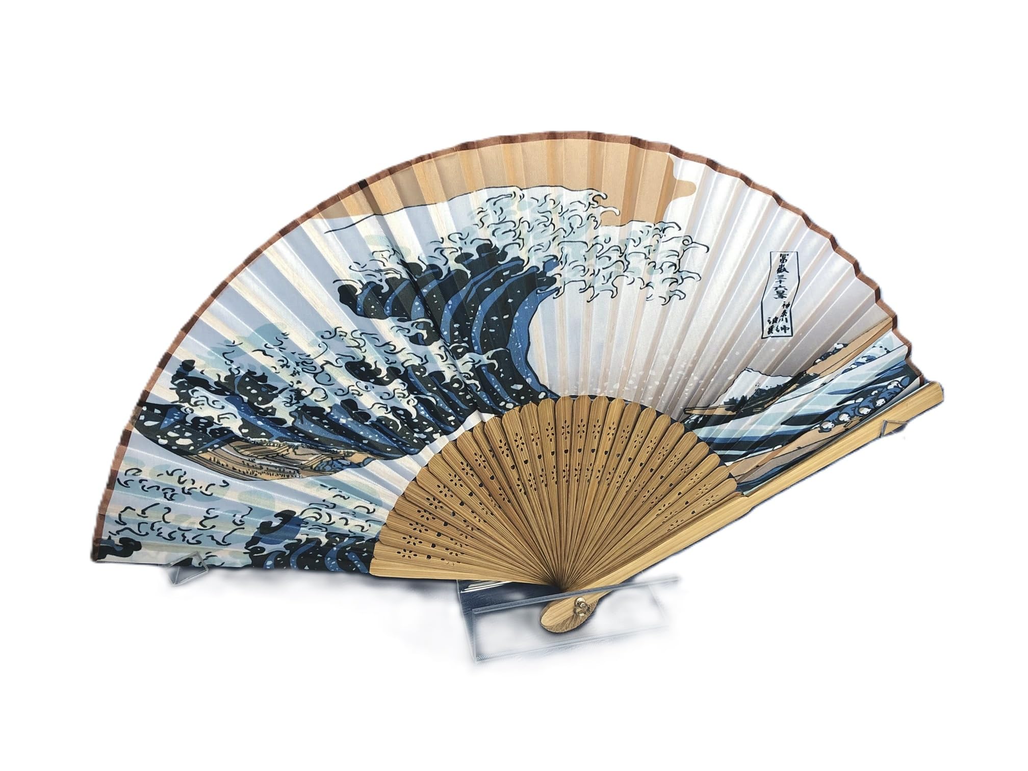 Clear Fan Display Stand Holder Easel For Collector Antique Folding Hand Fans (Small)