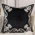 Aeckself European Floral Pillow Cover 16X16 Inch, Luxury Velvet Embroidered Decorative Throw Pillow Cover For Couch Bedroom Livi