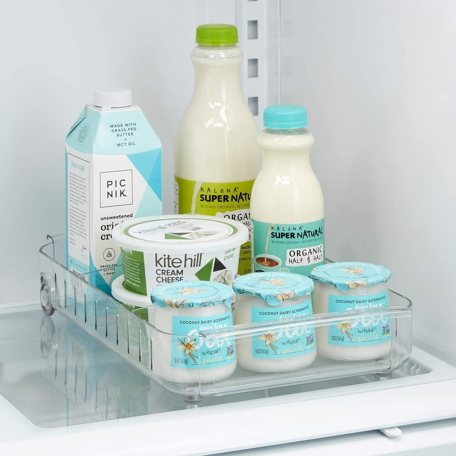 Keyoza Clear Refrigerator Drawer Organizer, 38X15X6 Cm, Rolling Storage Bin With Dividers, Kitchen Storage | Fridge Organizer On