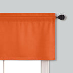 Mrs.Naturall Orange Curtains Valances For Kitchen 2 Pack Rod Pocket Window Valance For Living Room 16 Inch Length