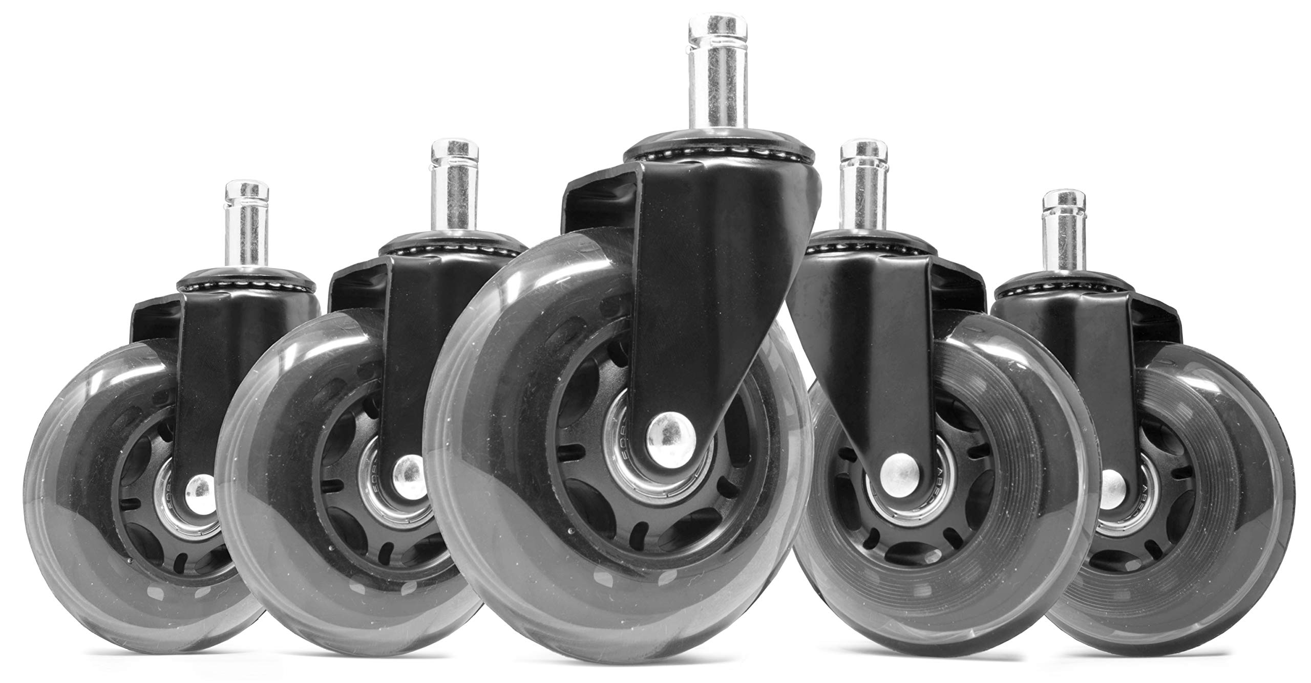 WEN CA305W 3-Inch Polyurethane Replacement Office Chair Swivel Caster Wheels, 5-Pack