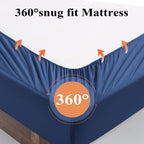 Bamboo Viscose Fitted Sheet 1 Pack King Size Only,400 Thread Count 80''X78'',8-16'' Deep Pocket,Bottom Sheet Colorfast Soft & Si
