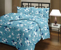 Wonderlook 100% Super Soft Microfiber Reversible Design Comforter Double Bed (Sky Blue Flower)