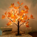 Artificial Fall Lighted Maple Tree 24 LED Thanksgiving Decorations Table Lights Battery Operated for Wedding Party Gifts Indoor 