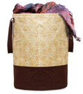 Kuber Industries Waterproof Canvas Laundry Bag/Hamper|Metalic Printed With Handles|Foldable Bin & 45 Liter Capicity|Size 37 X 37