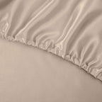 Treely 6 Piece Satin Sheets Full Size Silky Smooth Taupe Satin Sheet Set With Deep Pocket, Satin Fitted Sheet, Flat Sheet, 4 Sat