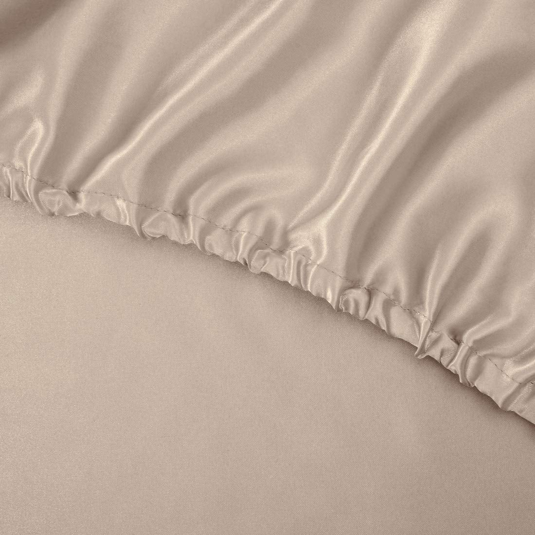 Treely 6 Piece Satin Sheets Full Size Silky Smooth Taupe Satin Sheet Set With Deep Pocket, Satin Fitted Sheet, Flat Sheet, 4 Sat