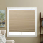 Cordless Cellular Shades Blackout Honeycomb Blinds Fabric Window Shades 35'' W x 64'' H, Ivory Beige(Blackout)