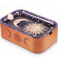 Kunglun Bamboo Storage Box with Decorative Tray Set, Wooden Compact Storage Box for All Rolling Accessories - Deep Handy Box wit
