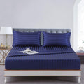 Satin-Silk Sheets Twin Size Bed Set, Navy Blue Soft Cooling Deep Pocket Sheets, Hypoallergenic, Wrinkle And Fade Resistant Beddi