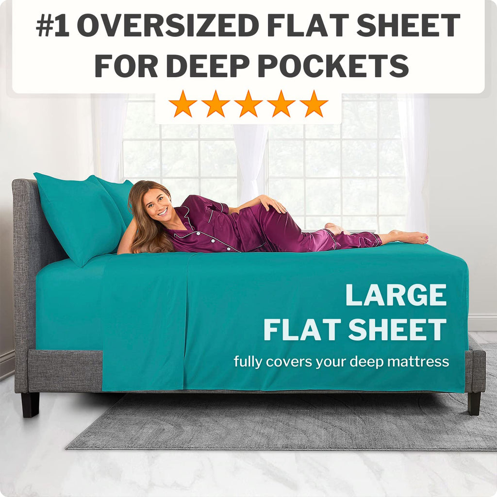Dealuxe 21'' Sheet Set - Twin 3 Piece Set - Teal (Blue/Green)
