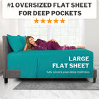 Dealuxe 21'' Sheet Set - Twin 3 Piece Set - Teal (Blue/Green)