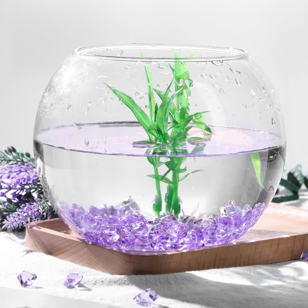 Domestar 550Pcs Purple Vase Fillers, Acrylic Fake Crushed Ice Rocks Fish Tank Vase Centerpiece Party Table Scatter Props Display