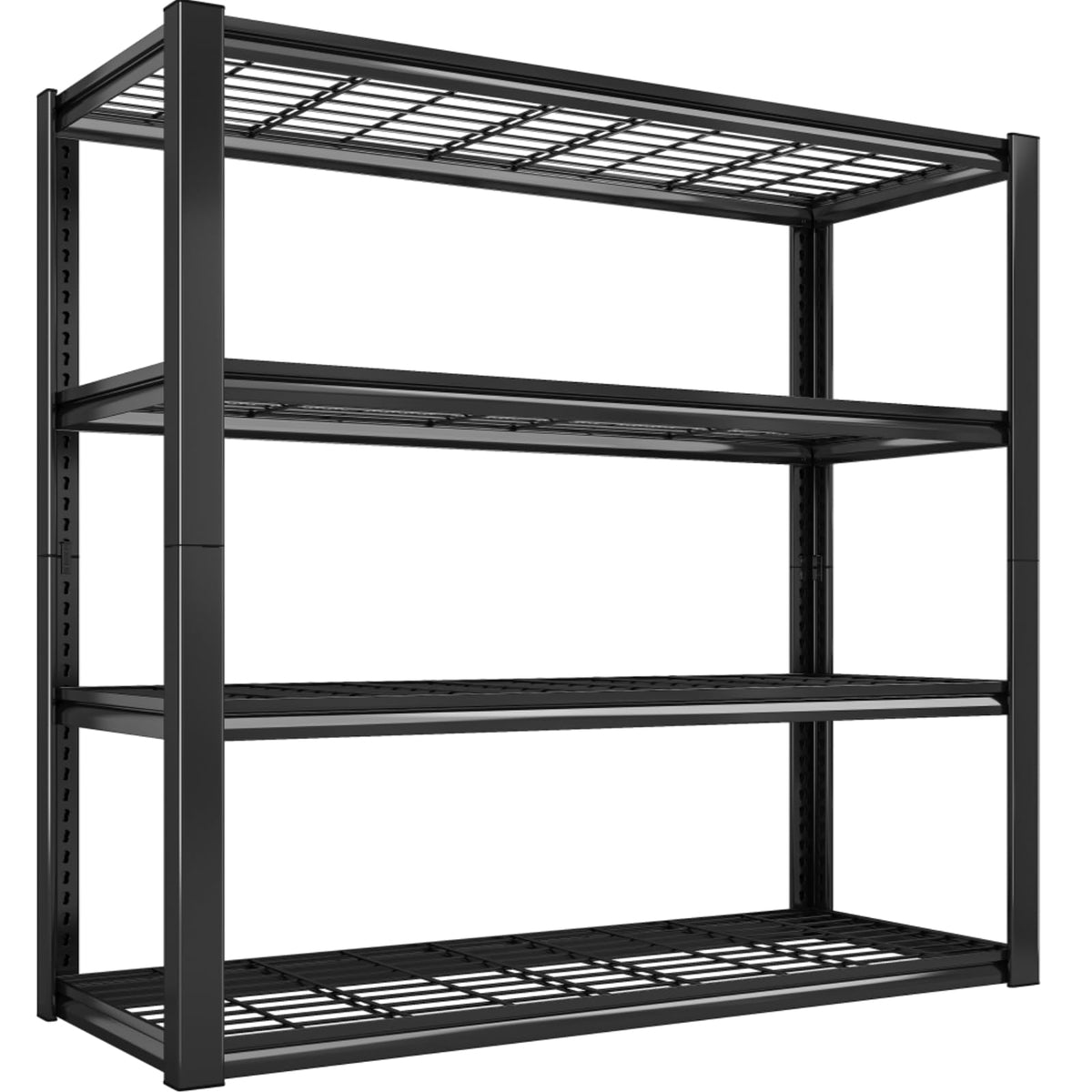 Reibii 40'' W Garage Shelving 2240 Lbs Storage Shelves Heavy Duty Shelving 4-Tier Adjustable Metal Shelves For Garage Shelves Ra