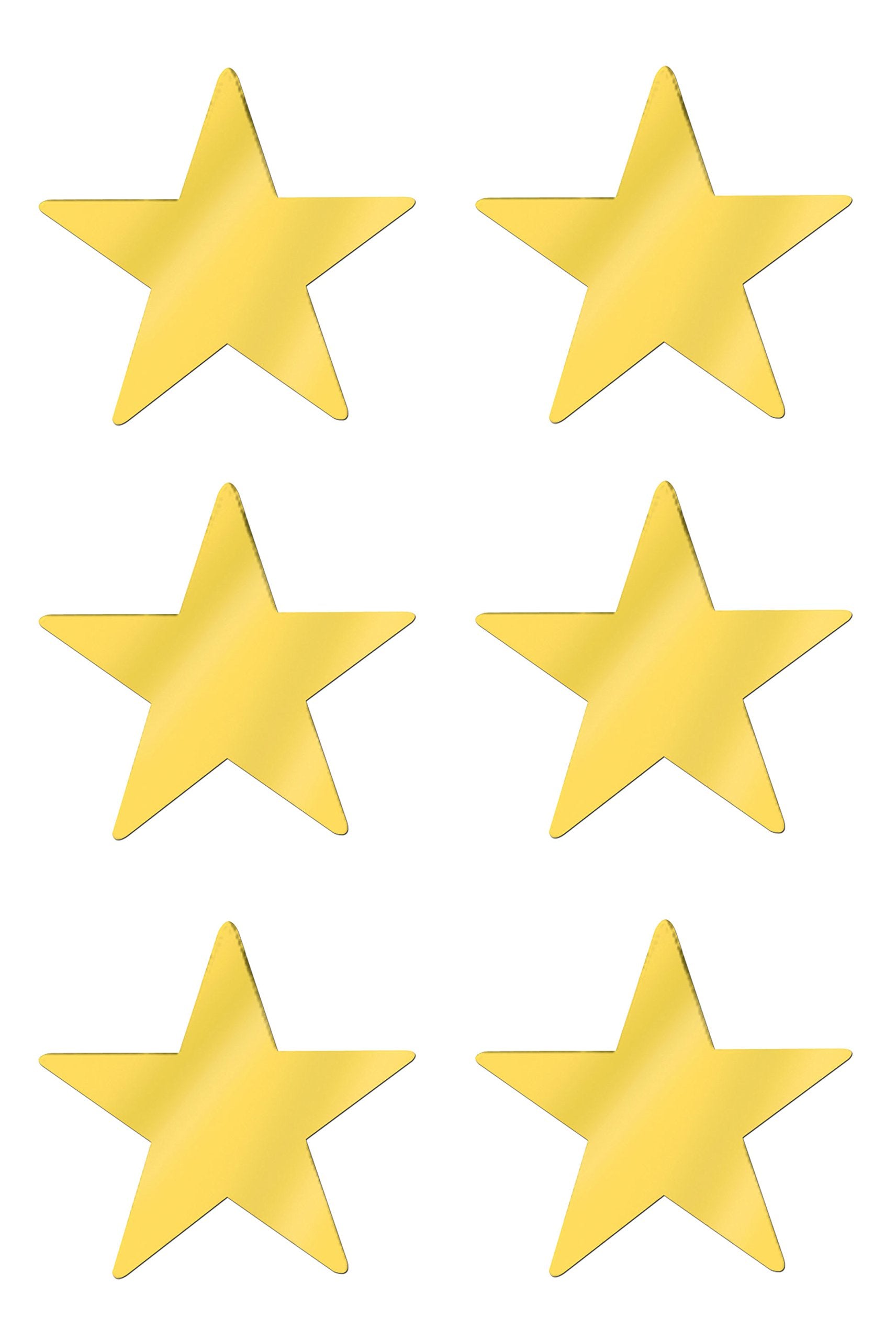 Beistle , 6 Piece Jumbo Foil Star Cutouts, 20 (Gold)