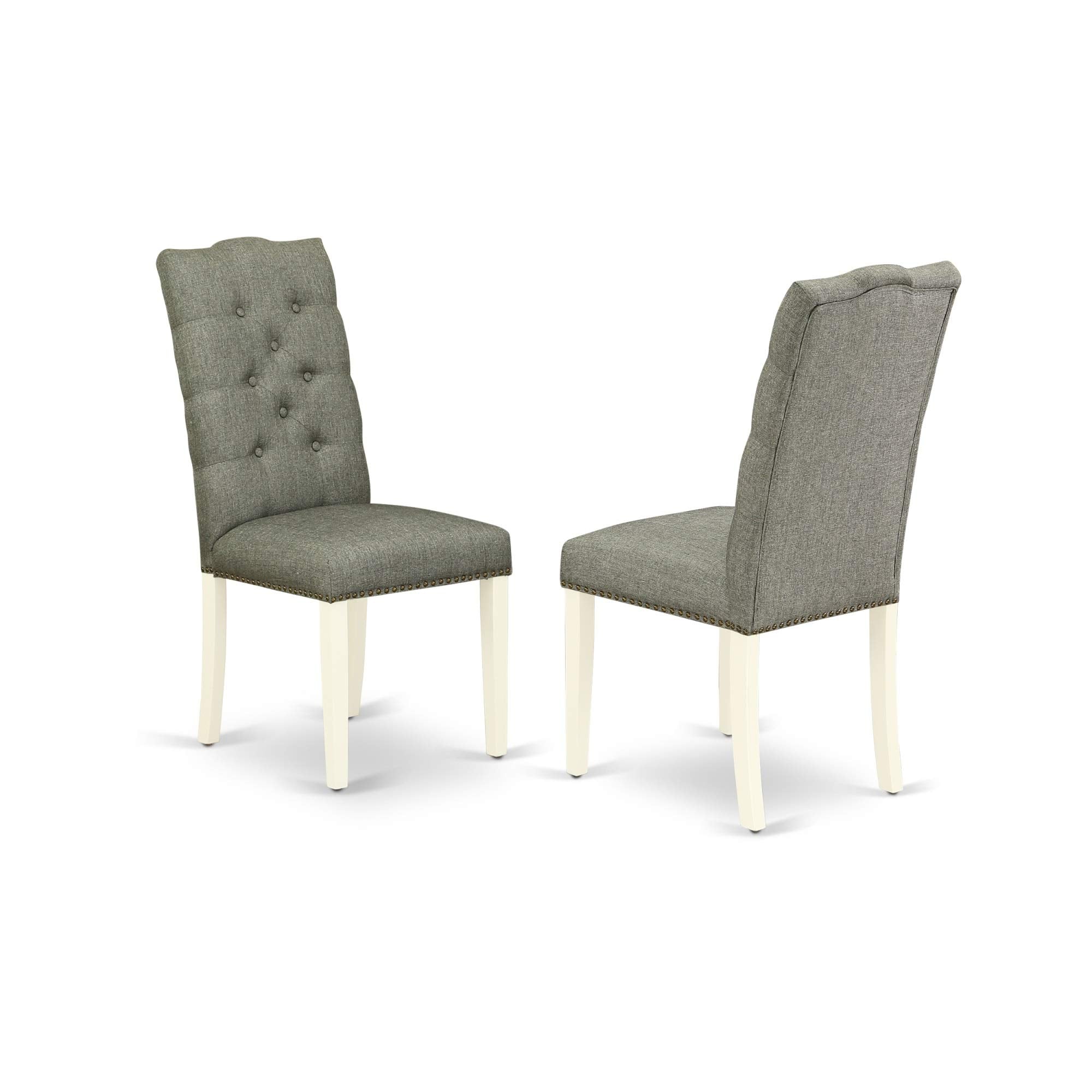 East West Furniture X-Style 7 Piece Dinette Set Consist Of A Rectangle Dining Room Table With X-Legs And 6 Dark Gotham Linen Fabric Upholstered Chairs, 36X60 Inch, X676Ga650-7
