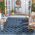 SAFAVIEH Courtyard Collection Area Rug - 9 x 12, Navy & Beige, Non-Shedding & Easy Care, Indoor/Outdoor & Washable-Ideal for P