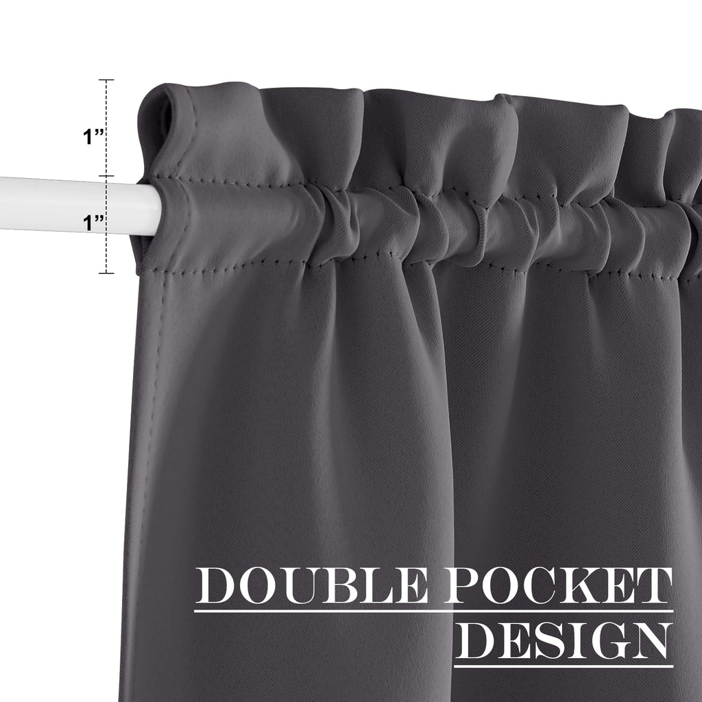 Nicetown Door Curtain For Door Window - Privacy Room Darkening Thermal Insulated French Door Curtain With Tie Back Elegant Home Decoration, Classroom Door Shade, 1 Panel, 25 X 64 Inch, Grey