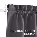 Nicetown Door Curtain For Door Window - Privacy Room Darkening Thermal Insulated French Door Curtain With Tie Back Elegant Home Decoration, Classroom Door Shade, 1 Panel, 25 X 64 Inch, Grey