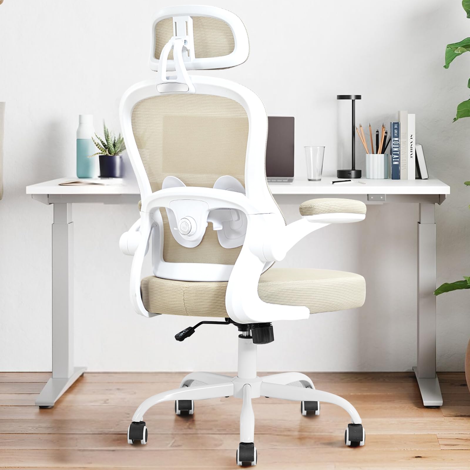 Tukaka Ergonomic Office Chair,Ultra Thick Office Desk Chair With Adjustable Lumbar Support And Headrest,Spring Cushion,Rocking F