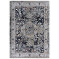 Sanction 5'2" X 7'9" Abstract Black/Black/Multi Color Power-Loom Area Rug