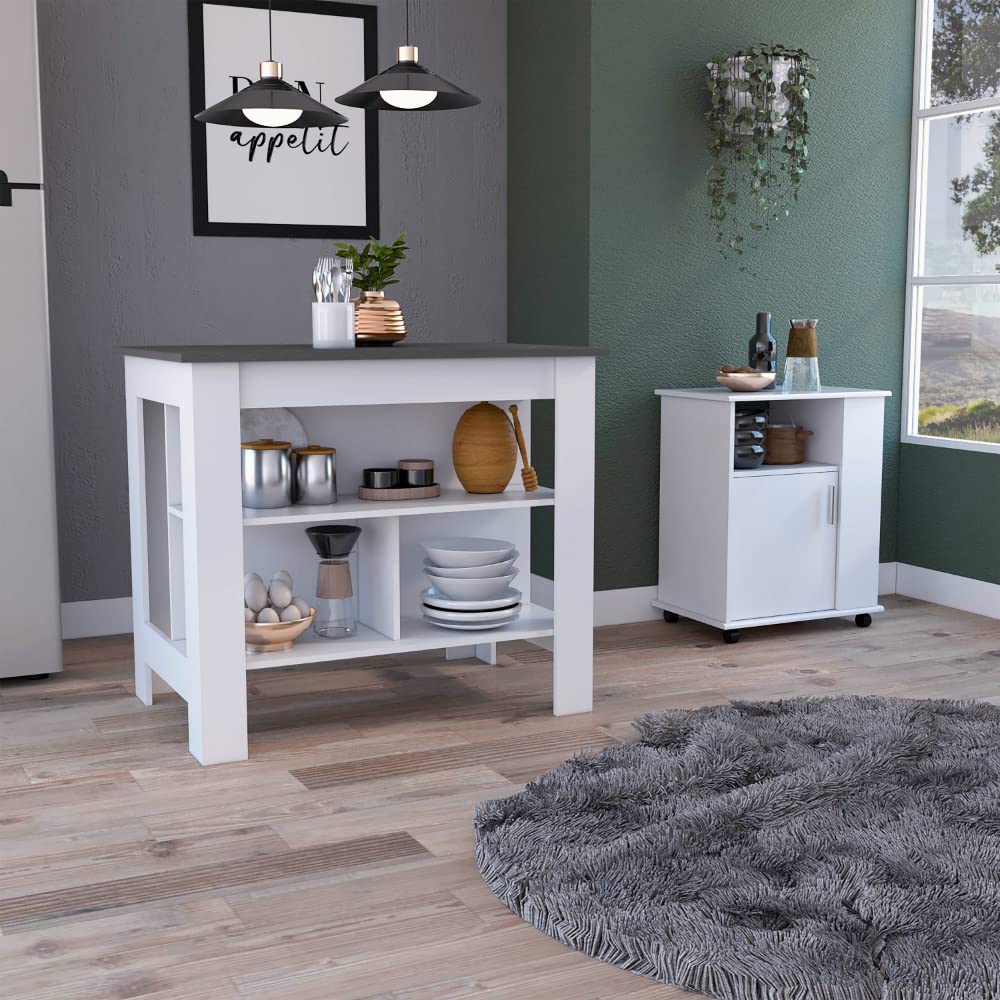 Stamford Kitchen Set,35.4" H X 40.5" W X 27.5" D,White/Onyx
