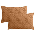 Jellymoni 2 Pack Rust Pillowcases King Size, Soft Microfiber Geometric Tufted Pillow Covers With Envelope Closure (Pillows Are N